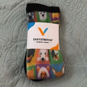 Viasox Diabetic Socks Size Medium Non Binding Dogs